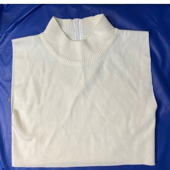 Women Mock Turtleneck Dickey‎ Collar Sleeveless Sweater Vest - Layering acrylic - Picture 1 of 3